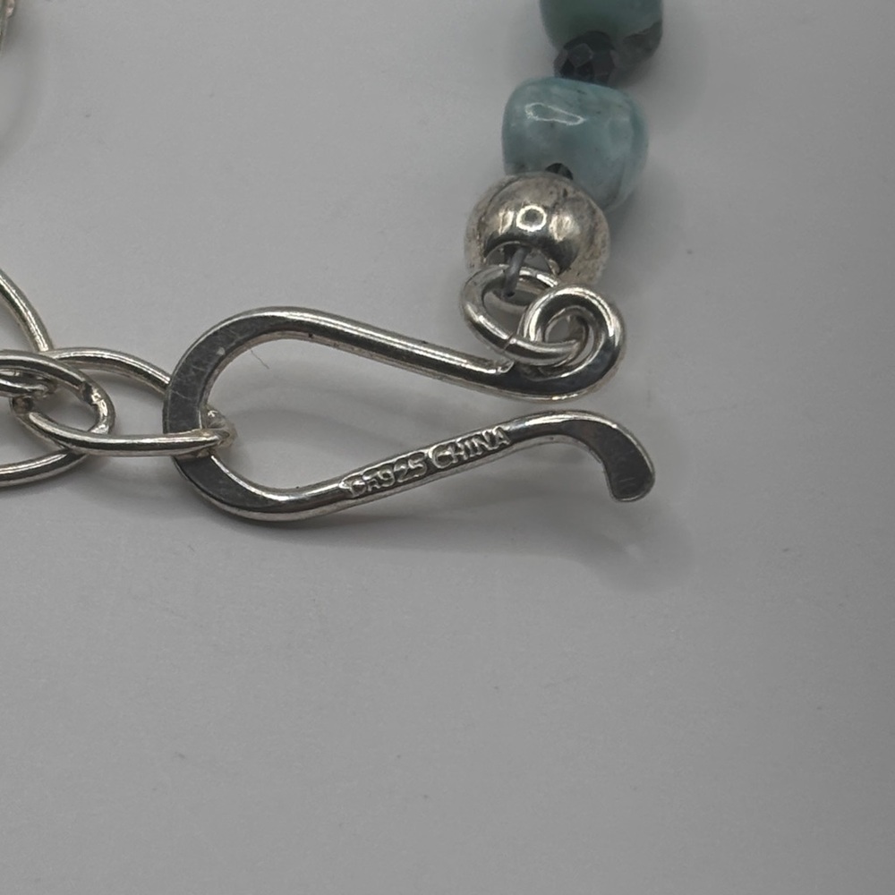 Jay King Mine Finds Larimar & Black Spinel Beaded Necklace Sterling Clasp - Picture 4 of 4